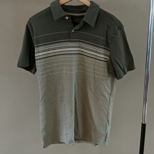 Structure green striped polo shirt